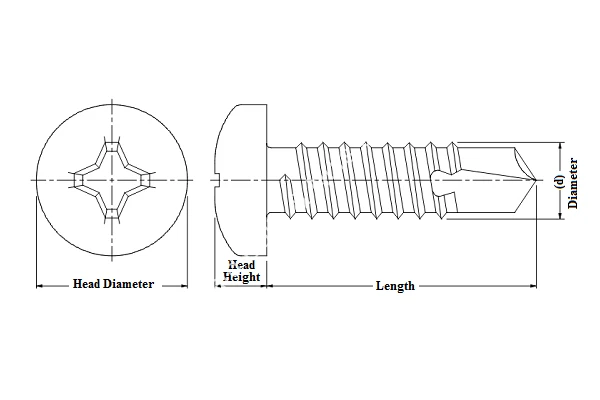 12 self tapping screw hole size